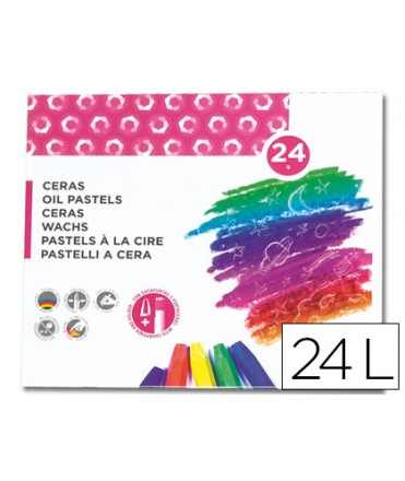 Lapices cera semi blanda lider papel caja de 24 unidades colores surtidos