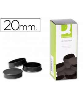 Iman para sujecion q-connect ideal para pizarras magneticas20 mm negro caja de 10 unidades