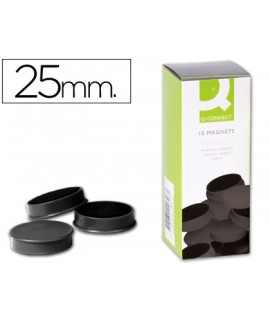 Iman para sujecion q-connect ideal para pizarras magneticas25 mm negro caja de 10 unidades
