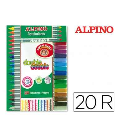 Alpine double double pen thick tip and fine tip box of 20+4 units assorted colors