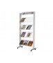 Paperflow metal floor display with transparent shelves 4 shelves