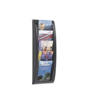 Expositor mural paperflow din a5 negro 5 casillas 650x228x95 mm