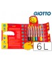Lapices de colores giotto super bebe caja de 6 lapices colores surtidos + sacapuntas