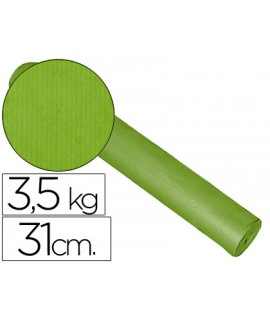 Papel de regalo kraft liso bobina ancho 31 cm peso 3,5 kg gramaje 60 gr verde pistacho