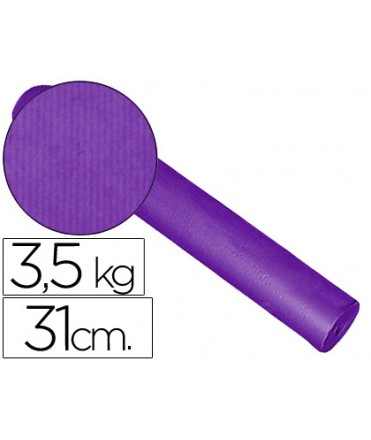 Papel de regalo kraft liso bobina ancho 31 cm peso 3,5 kg gramaje 60 gr color lila