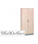 Armario rocada con cuatro estantes y dos puertas serie store 195x90x45 acabado aa01 haya/haya