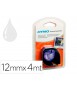 Cinta dymo 12mm x 4mt transparente para maquina letratag