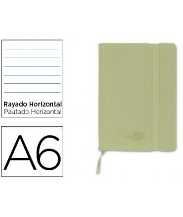 Libreta liderpapel simil piel a6 120 hojas 70g/m2 horizontal sin margen verde