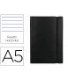 Libreta liderpapel simil piel a5 120 hojas 70g/m2 horizontal sin margen negro