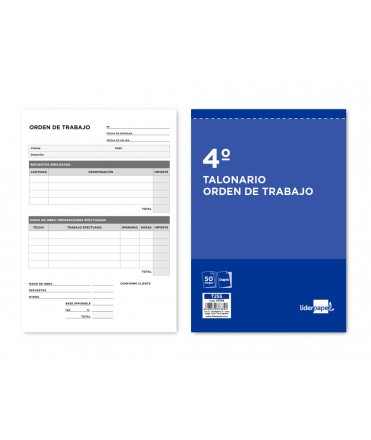 Checkbook liderpapel work order original quarter and copy t255