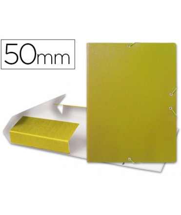 Carpeta proyectos liderpapel folio lomo 50mm carton gofrado amarilla