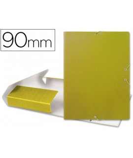 Carpeta proyectos liderpapel folio lomo 90mm carton gofrado amarilla