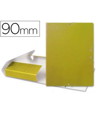 Carpeta proyectos liderpapel folio lomo 90mm carton gofrado amarilla