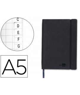 Libreta indice liderpapel similpiel a5 120 hojas 70gr color negro