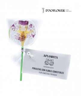 Piruleta flores prensades