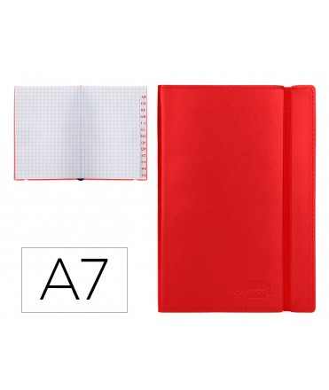 Libreta indice liderpapel similpiel a7 120 hojas 70gr color rojo