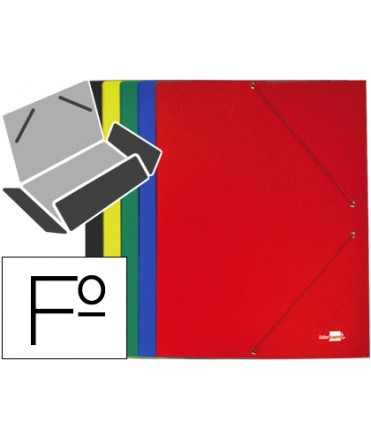Carpeta liderpapel gomas tres solapas carton plastificado folio colores surtidos