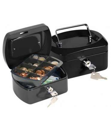 Caja caudales q-connect 6"" 152x115x80 mm negra con portamonedas