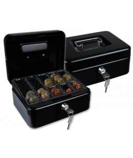 Cash box q-connect 8"" 200x160x90 mm black with coin purse