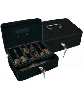 Cash box q-connect 10"" 250x180x90 mm black with coin purse