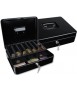 Caja caudales q-connect 12"" 300x240x90 mm negra con portamonedas