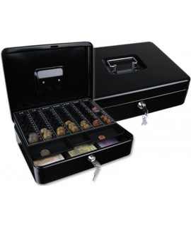 Cash box q-connect 12"" 300x240x90 mm black with coin purse