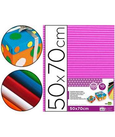 Carton ondulado liderpapel 50 x 70cm 320 g fucsia