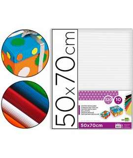 Carton ondulado liderpapel 50 x 70cm 320g/m2 blanco