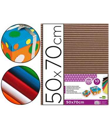 Carton ondulado liderpapel 50 x 70cm 320g/m2 marron