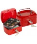 Caja caudales q-connect 6"" 152x115x80 mm roja con portamonedas