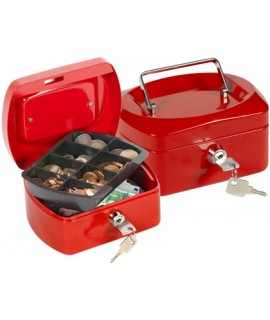 Cash box q-connect 6"" 152x115x80 mm red with coin purse