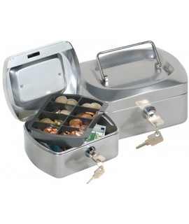 Cash box q-connect 6"" 152x115x80 mm silver with coin purse