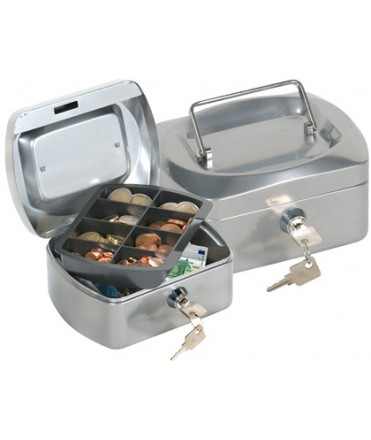Cash box q-connect 6"" 152x115x80 mm silver with coin purse