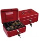 Caja caudales q-connect 8"" 200x160x90 mm roja con portamonedas