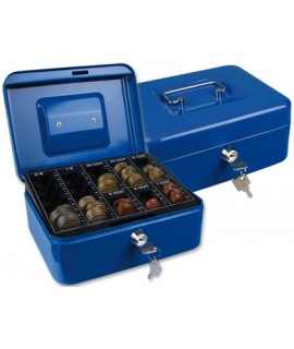 Cash box q-connect 8"" 200x160x90 mm blue with coin purse
