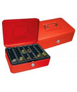 Cash box q-connect 10"" 250x180x90 mm red with coin purse