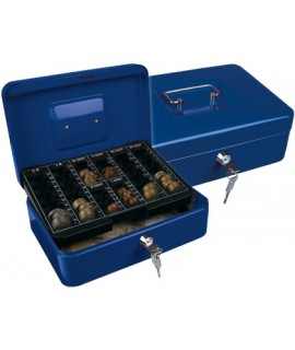 Cash box q-connect 10"" 250x180x90 mm blue with coin purse