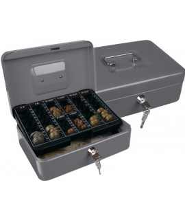 Cash box q-connect 10"" 250x180x90 mm silver with coin purse