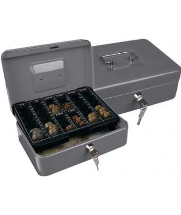 Caja caudales q-connect 10"" 250x180x90 mm plata con portamonedas