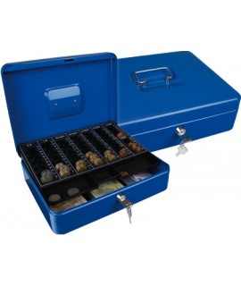 Cash box q-connect 12"" 300x240x90 mm blue with coin purse