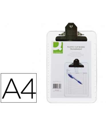 Portanotas q-connect plastico transparente din a4 4 mm