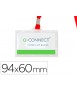Identificador q-connect kf03303 con cordon plano rojo y apertura lateral 94x60 mm