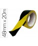 Cinta adhesiva q-connect de seguridad amarilla y negra 20 m x 48 mm