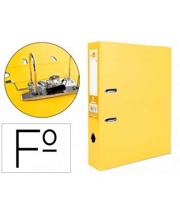 Archivador de palanca liderpapel folio documenta forrado pp con rado lomo 75mm amarillo compresor metalico
