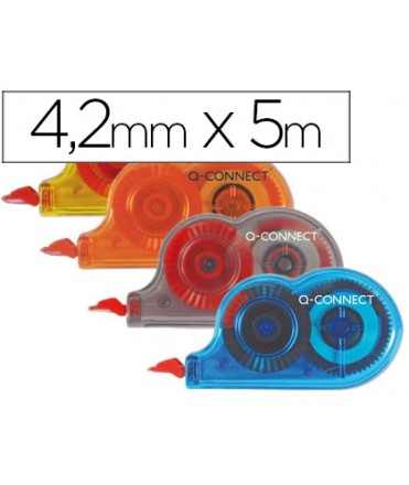 Corrector q-connect cinta mini blanco 4,2 mm x 5 m bombonera de 28 unidades