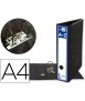 Lever Filing Cabinet liderpapel A4 Classic Blue Carton Intertwined Without Rat Spine 80mm Black Metal Compressor