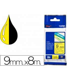 Cinta brother tze621 amarillo-negro 9mm longitud 8 m