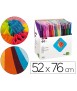 Papel seda liderpapel 52x76 cm expositor 60 bolsas de 5 hojas 12 colores surtidos