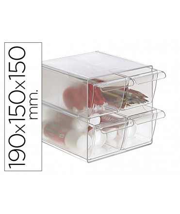 Archicube file 2000 4 drawers plastic modular organizer 190x150x150 mm includes 2 clamping clips