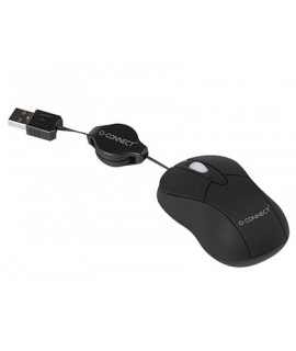 Raton q-connect mini optico 800 dpi retractil usb 1,5 ghz negro